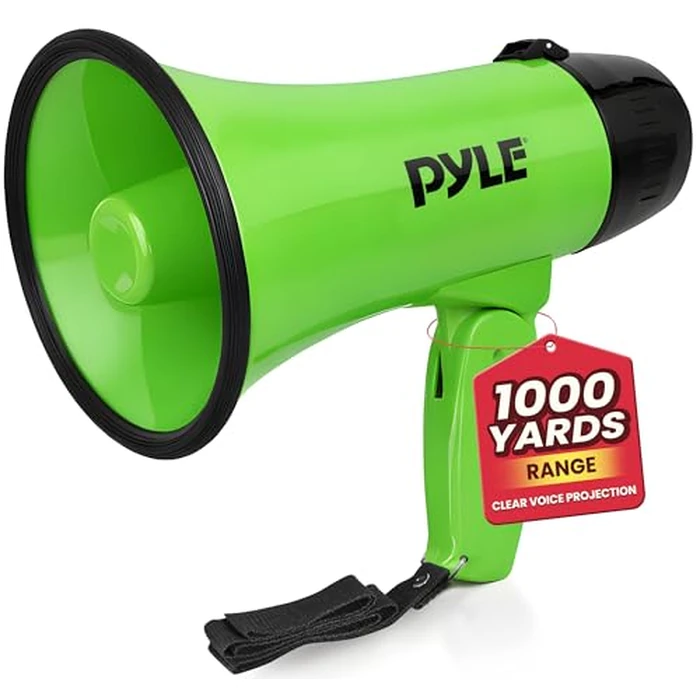 Pyle Megaphone PA Portable Speaker for Outdoor, Cheerleading, Sports and More, 20W Compact Bullhorn with Siren and Volume Control by Pyle - Used - Acceptable condition