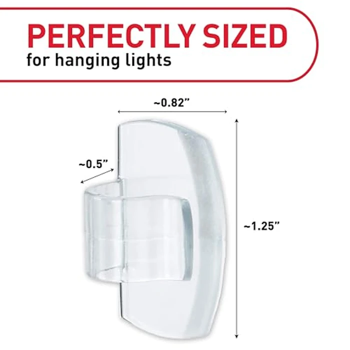 Command Outdoor Light Clips, 20 Clear Clips and 24 Command Strips, Damage-Free Hanging Outdoor Light Clips with Weather Resistant Strips, Wall Clip for Hanging Outdoor Lights and Cable Management by Command - Image 2