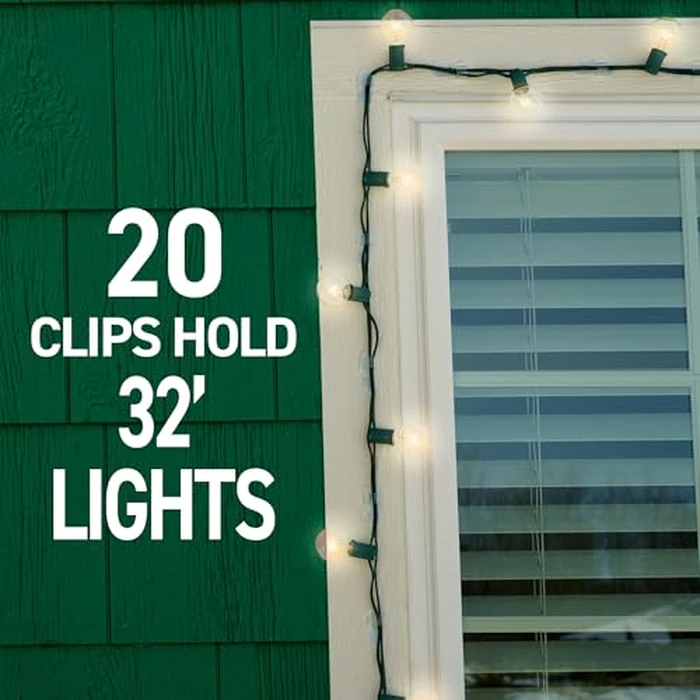 Command Outdoor Light Clips, 20 Clear Clips and 24 Command Strips, Damage-Free Hanging Outdoor Light Clips with Weather Resistant Strips, Wall Clip for Hanging Outdoor Lights and Cable Management by Command - Image 5