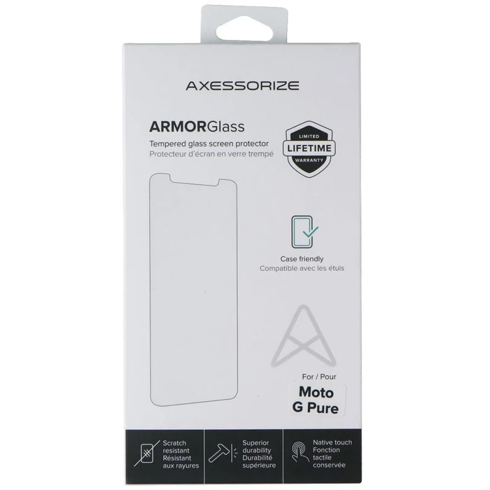 Axessorize ARMORGlass Tempered Glass Screen Protector for Motorola Moto G Pure - Clear by Axessorize - Refurbished - Brand New condition - US$8.28