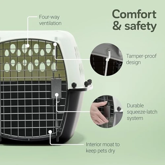 Aspen Pet Porter Heavy-Duty Pet Carrier, Storm Gray/Black, 24", for Pets 10-20 Lbs. by Petmate - Image 3