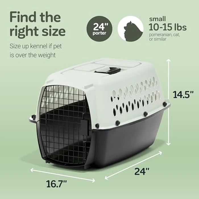 Aspen Pet Porter Heavy-Duty Pet Carrier, Storm Gray/Black, 24", for Pets 10-20 Lbs. by Petmate - Image 4