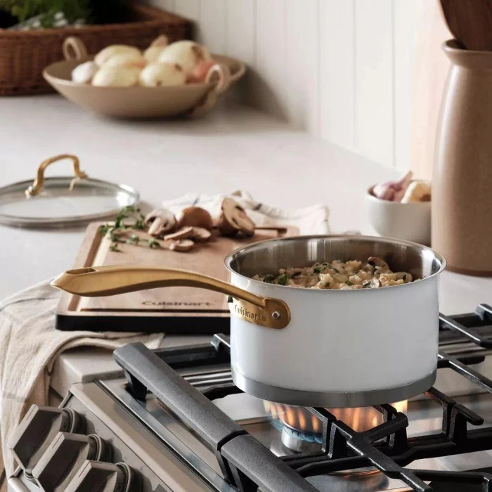 Cuisinart 839-8MW Classic Stainless Steel Cookware Set 8-Piece - Matte White/Brushed Gold by Cuisinart - Image 6