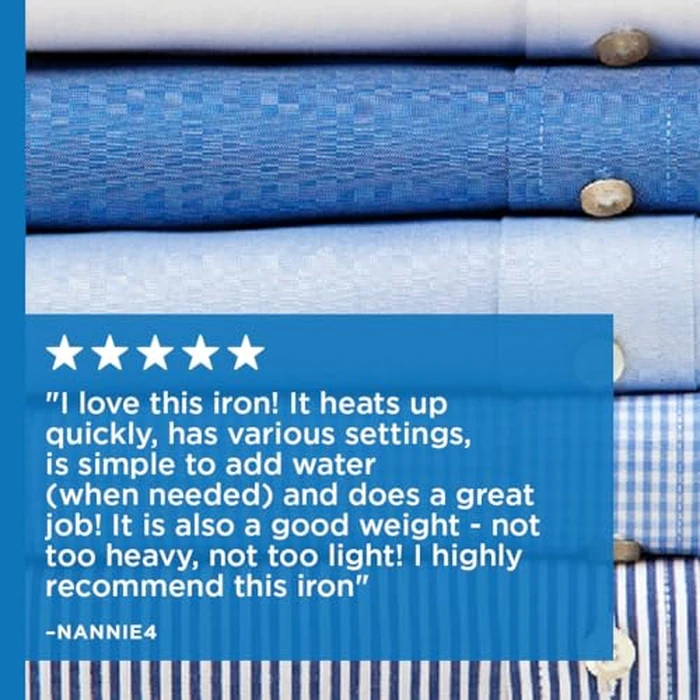 Rowenta Pro Master Stainless Steel Soleplate Steam Iron for Clothes, 210 g/min, 400 Microsteam Holes, Cotton, Wool, Poly, Silk, Linen, Nylon 1775 Watts Ironing, Garment Steamer, Powerful Steam DW8360 by Rowenta - Image 8