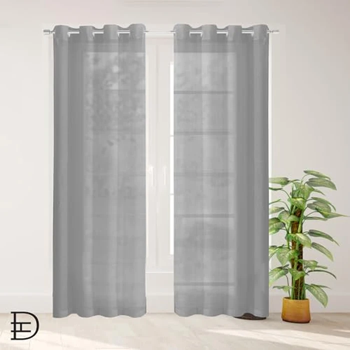 Sheer Window Curtains 2 Panels 54" W x 84" L (108" W) Extra Wide Linen Curtains & Drapes for Living Room, Bedroom, Farmhouse Curtains, Boho Decor, Light Filtering Window Treatments with Grommets by DAINTY HOME - Image 7
