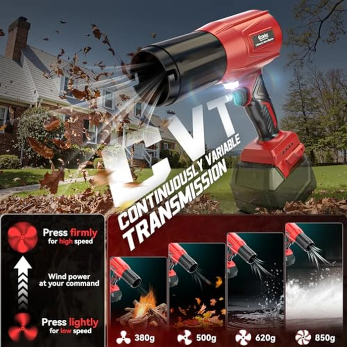 800,000 RPM Leaf Blower Compatible with Milwaukee 18V: Ecarke Cordless Dust Blower, Electric Turbo Jet Blower Handheld Battery Powered with Brushless Motor for Patio Garden Lawn (No Battery) by Ecarke - Image 4