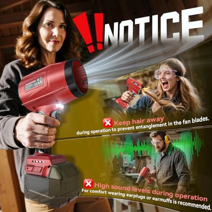 800,000 RPM Leaf Blower Compatible with Milwaukee 18V: Ecarke Cordless Dust Blower, Electric Turbo Jet Blower Handheld Battery Powered with Brushless Motor for Patio Garden Lawn (No Battery) by Ecarke - Image 9