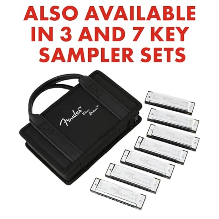 Fender Blues Deluxe Harmonica, Guitar Accessories, Key of C 10 Holes, Includes Hard Plastic Carrying Case, Daphne Blue by Fender - Image 5