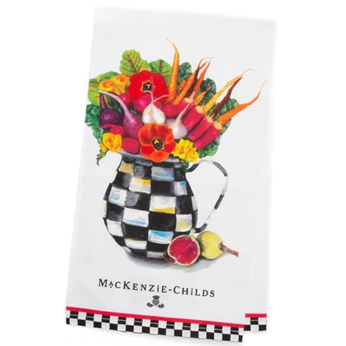 MACKENZIE-CHILDS Cotton Dish Towel, Cute Decorative Kitchen Dish Towel for Cleaning and Home Decor, Vegetable Bouquet by MACKENZIE-CHILDS - Used - Very Good condition - CA$22.91