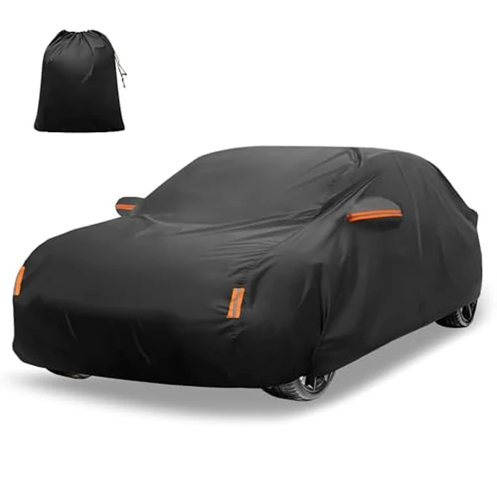 X AUTOHAUX Car Cover for Honda Civic Sedan/Coupe 210D-PU Outdoor Full Car Cover All Weather with Door Zipper for Waterproof Windproof Sun Rain Snow Protection by X AUTOHAUX - Image 1
