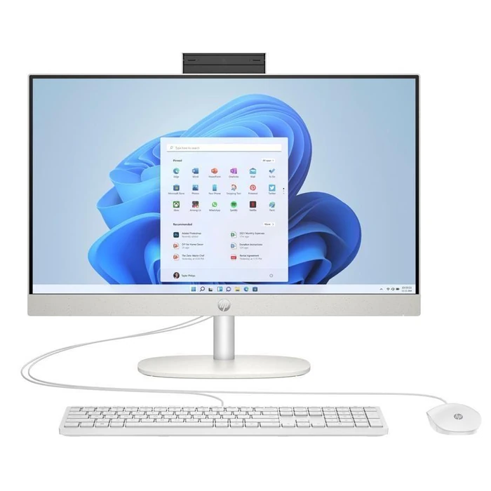 HP All-in-One 24-cr0036 Desktop PC 24" - AMD Ryzen 5 7520U 2.8GHz - 256GB - White - 8GB RAM - 23.8 Inch by HP - Image 1