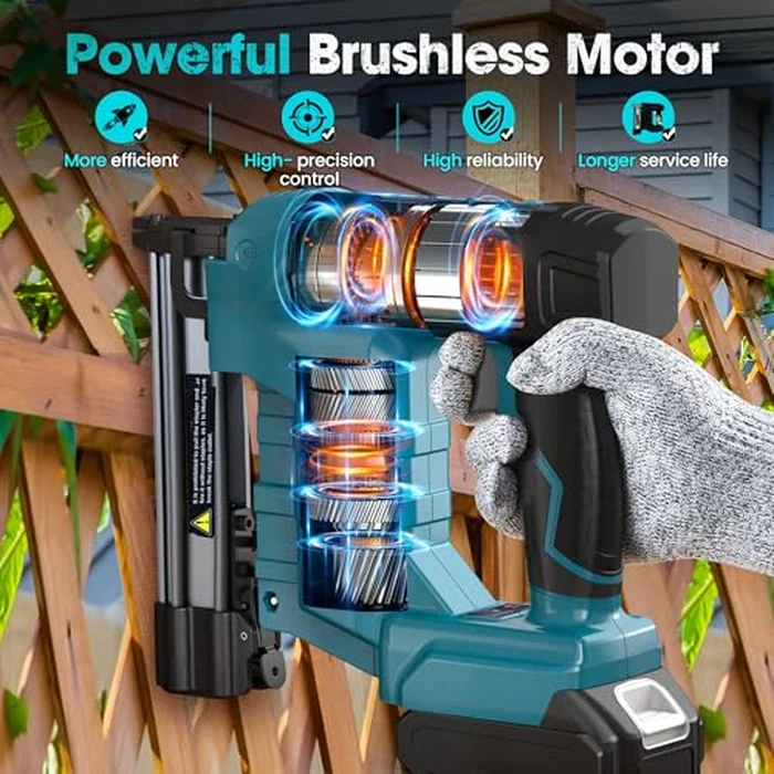 18GA Cordless Brad Nailer, 2 in 1 Nail Gun & Staple Gun for Makita18V Bettery with 1000 Nails &1000 Staples, Battery Powered Nail Gun for Home Improvement(Tools Only) by bellaDimora - Image 2