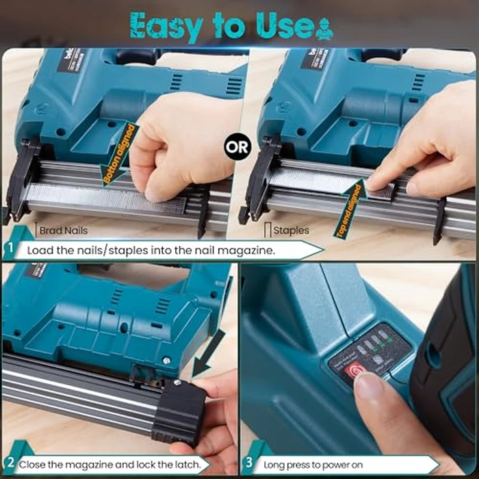 18GA Cordless Brad Nailer, 2 in 1 Nail Gun & Staple Gun for Makita18V Bettery with 1000 Nails &1000 Staples, Battery Powered Nail Gun for Home Improvement(Tools Only) by bellaDimora - Image 7