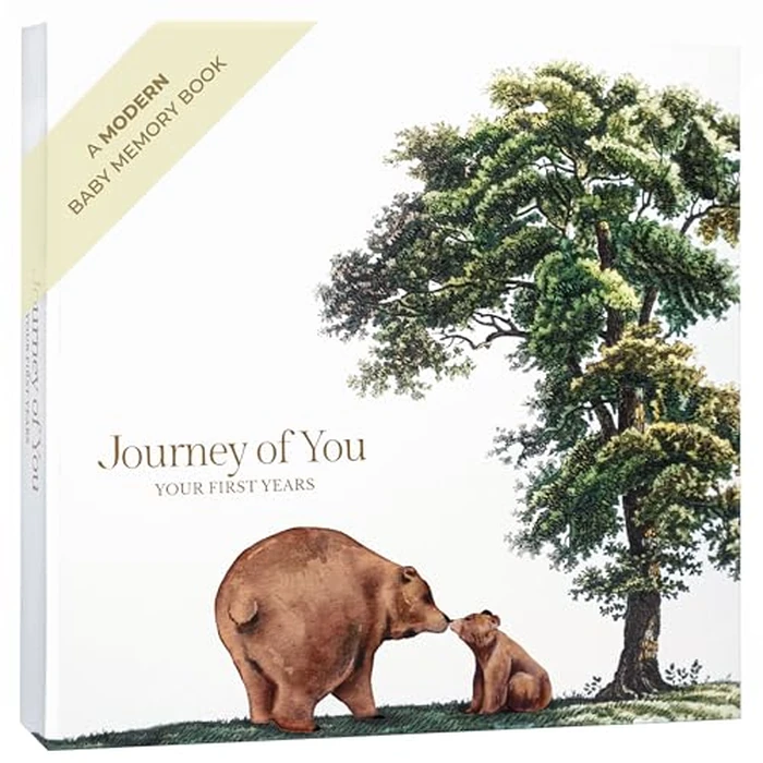 Modern Keepsake Baby Memory Book - Neutral & Elegant Newborn Milestone Journal and Keepsake Album, Premium Journal Scrapbook Photo Album for Boys & Girls, First Year Baby Gift by Mapes - Used - Good condition