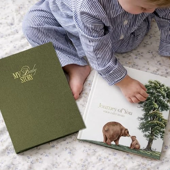 Modern Keepsake Baby Memory Book - Neutral & Elegant Newborn Milestone Journal and Keepsake Album, Premium Journal Scrapbook Photo Album for Boys & Girls, First Year Baby Gift by Mapes - Image 3