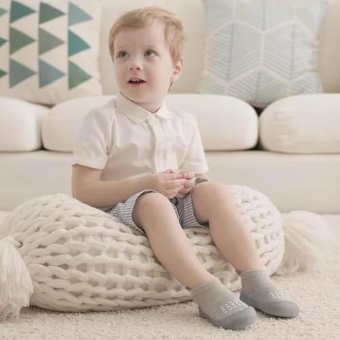 Bearbay Baby Sock Shoes Baby Walking Shoes Infant Non-Slip Breathable Slippers with Soft Rubber Sole Baby Boys Girls Sneakers Grey by Bearbay - Image 3