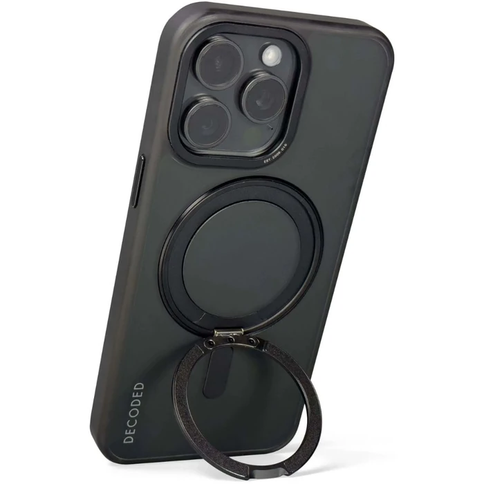 Decoded 360 Loop Stand Phone Case with MagSafe for Apple iPhone 15 Pro Max - Transparant Black by Decoded - Image 4