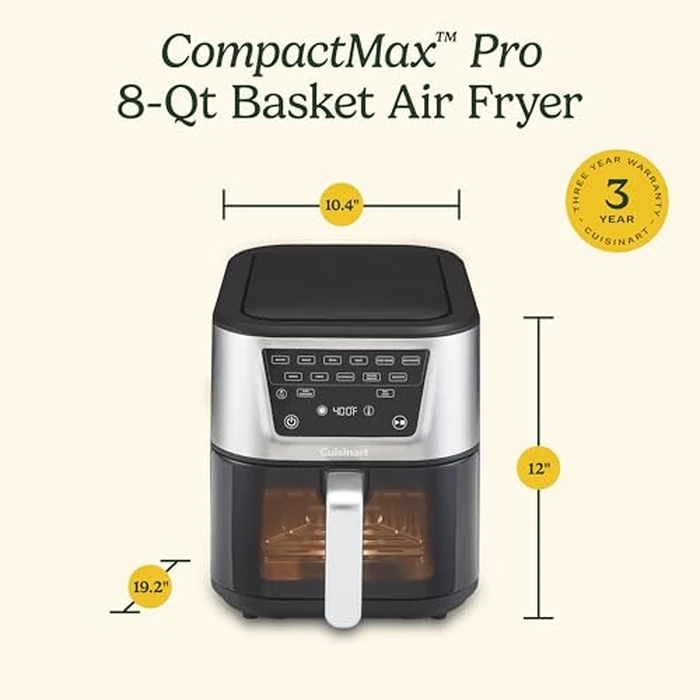 Cuisinart 8-Qt Basket Air Fryer, 7 Functions: Air Fry, Bake, Roast, Broil, Dehydrate, Max Crisp and Keep Warm, Up to 450 degreesF, Slim Design, Touchscreen Digital Display (AIR-212C) by Cuisinart - Image 5