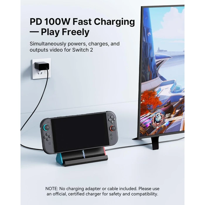 Antank Switch 2 Dock Compatible with Nintendo Switch 2 Only, Aluminum Alloy Retractable Portable TV Docking Station with 4K@120Hz HDMI Output/100W Input/USB Port by Antank - Used - Very Good condition