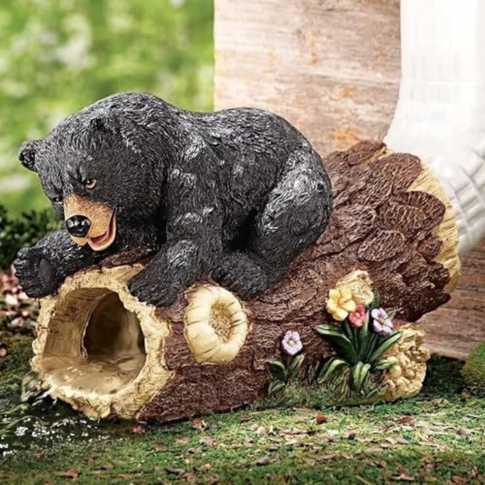 Outdoor Statue for Downspout Extension, Curious Bear Shape Downspout Diverter Garden Decorative, Whimsical Full Color Downspout Gutter Extender for Yard, Lawn, Patio, Fittting Downspout up to 3”x2.5” by GARDEN WHISPER - Used - Acceptable condition - US$13.69