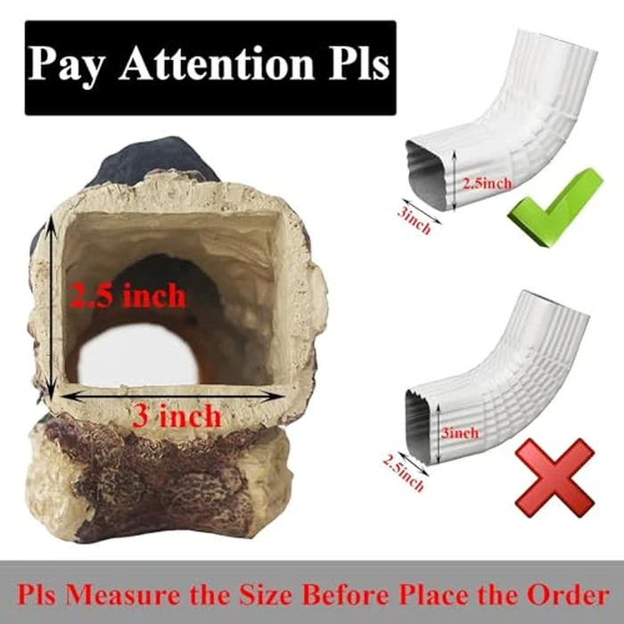 Outdoor Statue for Downspout Extension, Curious Bear Shape Downspout Diverter Garden Decorative, Whimsical Full Color Downspout Gutter Extender for Yard, Lawn, Patio, Fittting Downspout up to 3”x2.5” by GARDEN WHISPER - Image 2