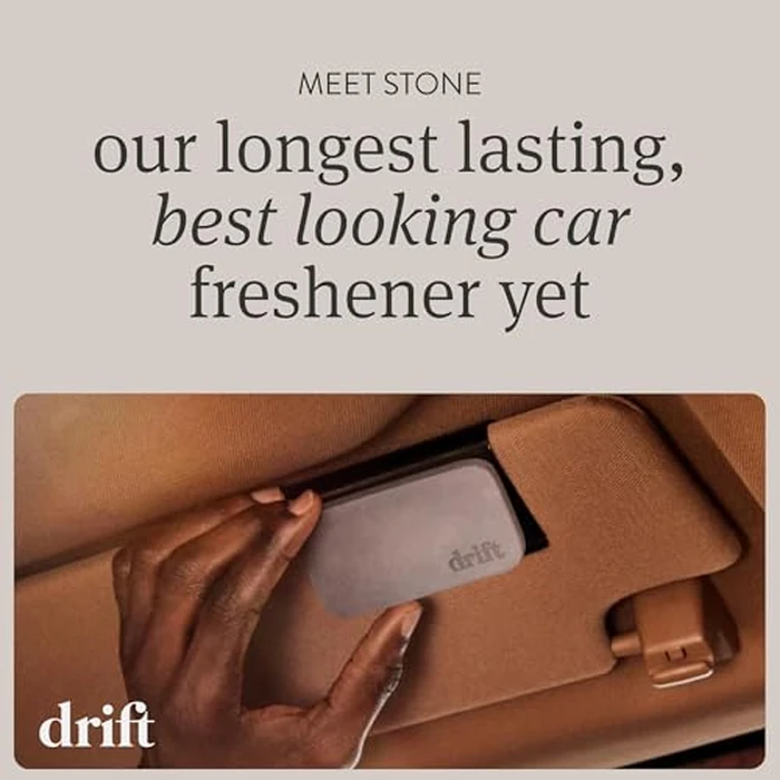 Drift Car Air Freshener - Stone Air Freshener Car Odor Eliminator - Long Lasting Scent - Auto Accessories - Metal Clip - Essential Oils - Clean Ingredients - Teak Scent Starter Kit by drift - Image 2