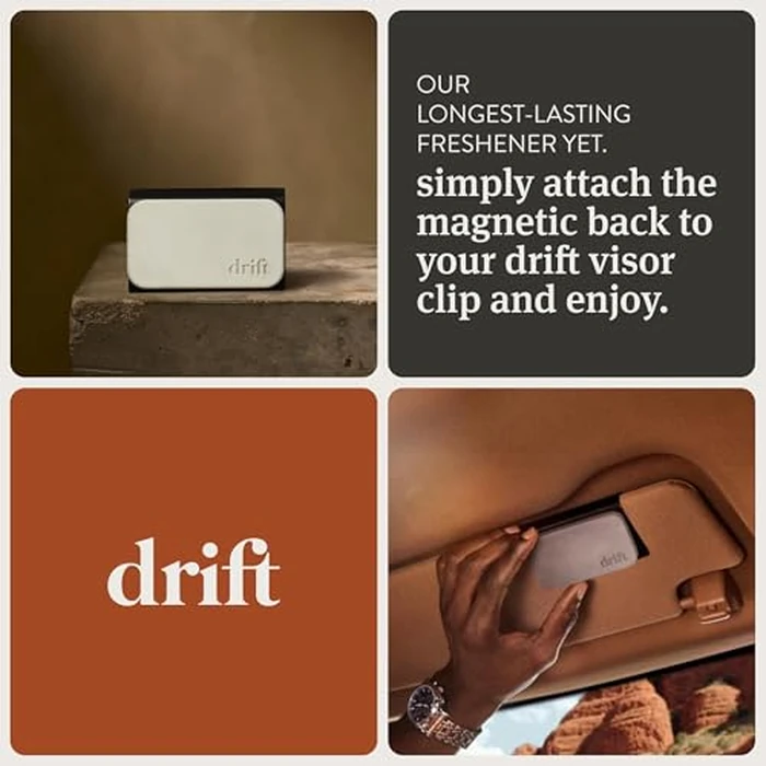 Drift Car Air Freshener - Stone Air Freshener Car Odor Eliminator - Long Lasting Scent - Auto Accessories - Metal Clip - Essential Oils - Clean Ingredients - Teak Scent Starter Kit by drift - Image 5