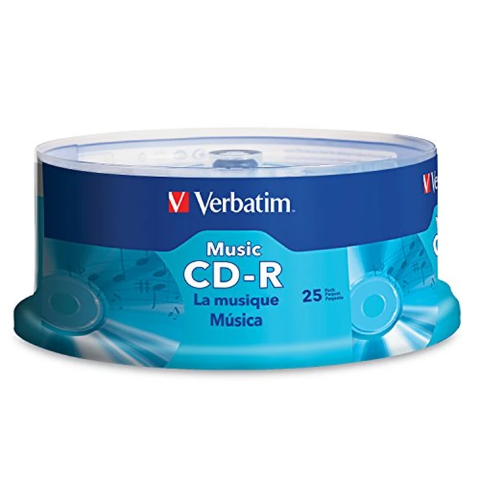 Verbatim Music CD-R 40X 80 Minute 700 MB Blank Recordable Audio Discs 25pk Spindle by Verbatim - Image 1