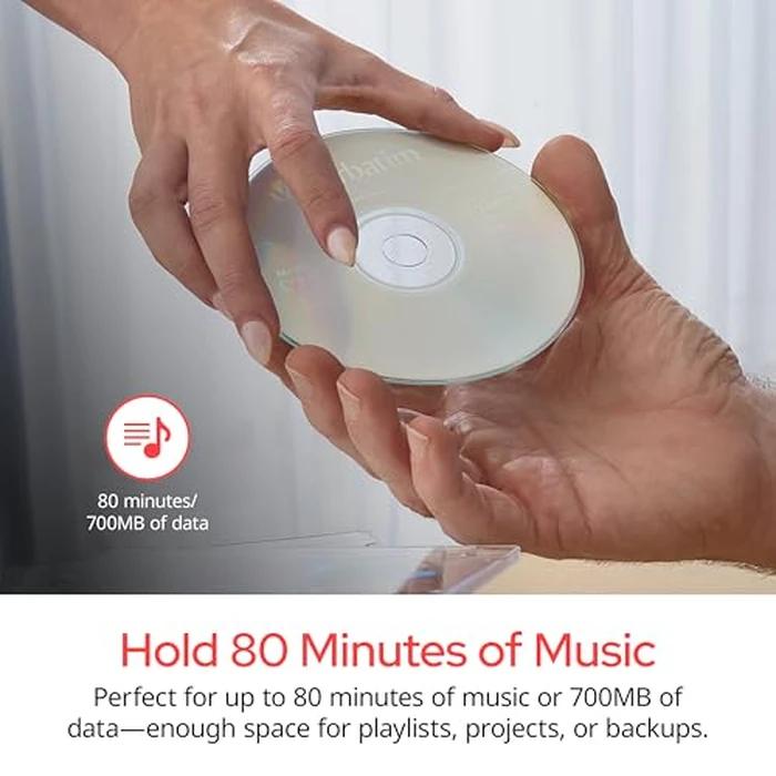 Verbatim Music CD-R 40X 80 Minute 700 MB Blank Recordable Audio Discs 25pk Spindle by Verbatim - Image 4