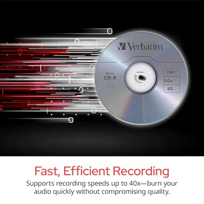 Verbatim Music CD-R 40X 80 Minute 700 MB Blank Recordable Audio Discs 25pk Spindle by Verbatim - Image 6