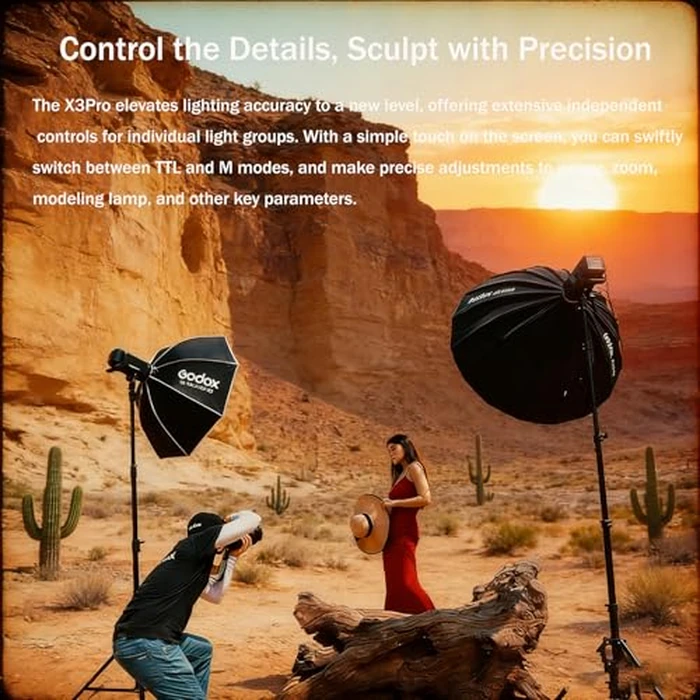 Godox X3 Pro C (X3-C-Upgrade) X3 Pro-C TTL Wireless Flash Trigger for Canon Camera with 2.4" Touchscreen Flash Transmitter, 2.4GHz Wireless X System, Bluetooth APP Control & Built-in Li-ion Battery by GODOX - Image 4