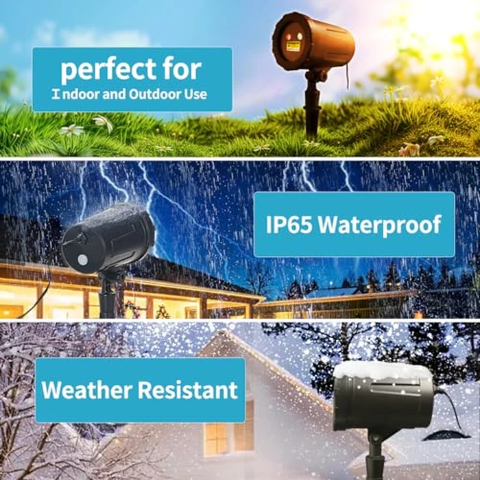 2-Pack Christmas Projector Lights Outdoor Laser Projection with Remote & Bonus Timer - 8 Festive Red & Green Patterns, IP65 Waterproof Xmas Laser Light for Lawn, Garden, Yard & Patio Decorations by XingsLight - Image 4