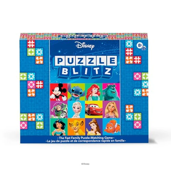 Disney Puzzle Blitz - Bilingual Family Puzzle Game with Disney Characters - Fast Matching Game with 100 Challenge Cards - Ages 8+, 2-4 Players by PlayMonster - Image 1