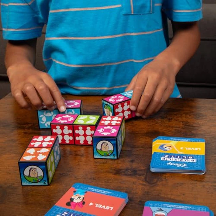 Disney Puzzle Blitz - Bilingual Family Puzzle Game with Disney Characters - Fast Matching Game with 100 Challenge Cards - Ages 8+, 2-4 Players by PlayMonster - Image 2