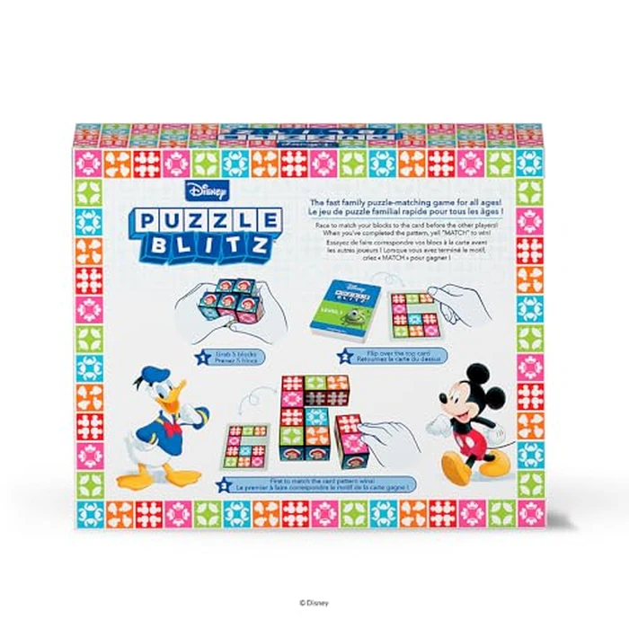 Disney Puzzle Blitz - Bilingual Family Puzzle Game with Disney Characters - Fast Matching Game with 100 Challenge Cards - Ages 8+, 2-4 Players by PlayMonster - Image 3