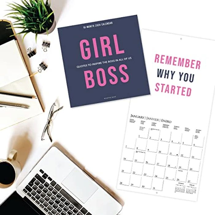 Graphique 2024 Girl Boss Wall Calendar | 12” x 12” | Thick Paper | Home & Office Organizer | Large Monthly Grid | 3 Languages & Marked Holidays | 4 Month Preview Page for 2025 by Graphique - Image 2
