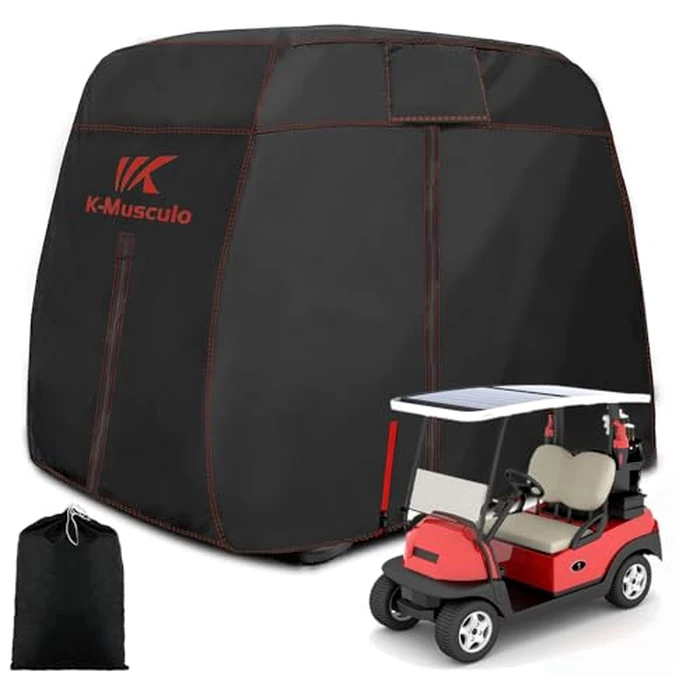K-Musculo Golf Cart Cover 2-4 Passenger, Fits EZGO, Club Car, Yamaha, Heavy Duty Waterproof Windproof Sunproof Outdoor All-Weather Polyester by K-Musculo - Image 1