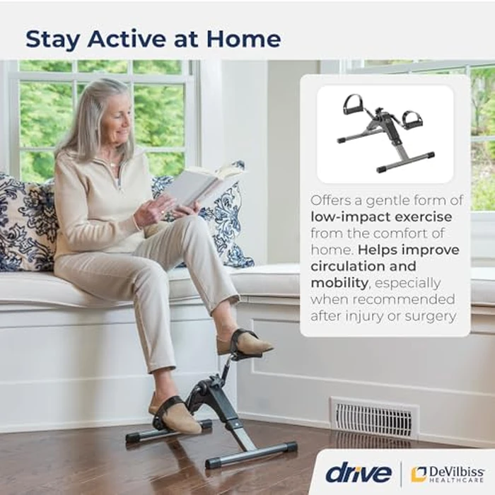 Drive Medical RTL10273 Deluxe Folding Pedal Exerciser with Electronic Display, Black by DRIVE DEVILBISS HEALTHCARE - Image 2