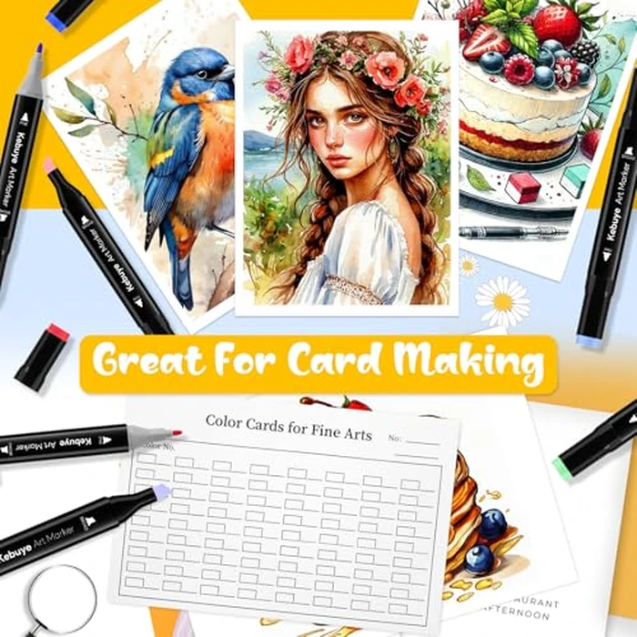 Alcohol Based Art Markers Set 80 Colors - Professional Double Sided Marcadores for Artist, Best Blendable Coloring Marker for Adults Coloring Books No Bleeding Illustration Drawing for Kids Gifts by Kebuye - Image 2