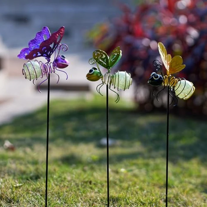 SATHGA Garden Decor for Outside,3 Pcs Luminous Insect Garden Decorative Stakes,Glow in The Dark Bee Lights Metal Yard Art,Waterproof Outdoor Spring Lawn Patio Pathway Decoration for Mom,Women,Grandma by SATHGA - Image 7