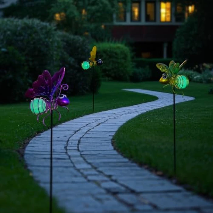 SATHGA Garden Decor for Outside,3 Pcs Luminous Insect Garden Decorative Stakes,Glow in The Dark Bee Lights Metal Yard Art,Waterproof Outdoor Spring Lawn Patio Pathway Decoration for Mom,Women,Grandma by SATHGA - Image 8