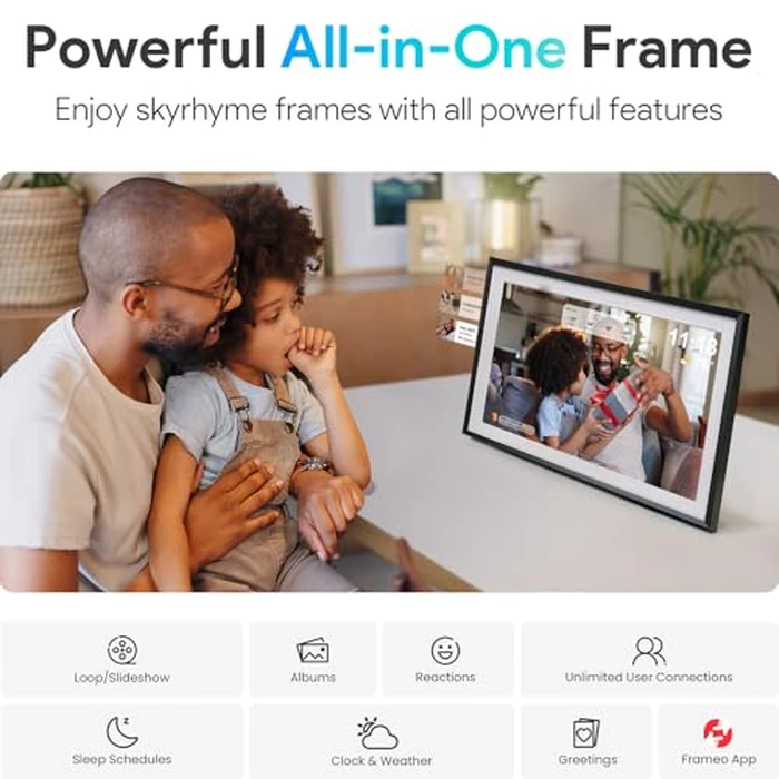 Skyrhyme 15.6'' Digital Picture Frame with 1920x1080 IPS Touch Screen, 32GB Frameo WiFi Digital Photo Frame, Share Photos/Videos and Send Best Wishes via Free App by SKYRHYME - Image 5