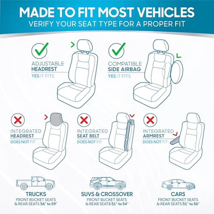 BDK PolyPro Car Seat Covers Full Set in Solid Black, Front and Rear Split Bench Seat Covers for Cars, Easy to Install Car Seats Cover Set and Accessories for Auto Trucks Van SUV - Solid Black by BDK - Image 2