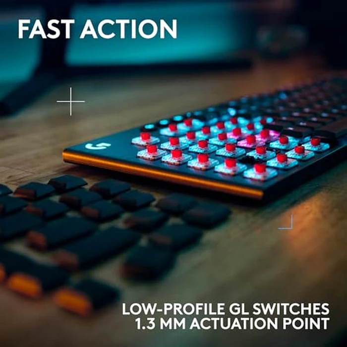 Logitech G915 X Lightspeed Low-Profile Wireless Gaming Keyboard, Double-Shot PBT Keycaps, Fully Programmable Keys, RGB Backlighting, Sleek Aluminum Finishing, GL Brown Tactile Switches-PC/Mac - Black by Logitech G - Image 3