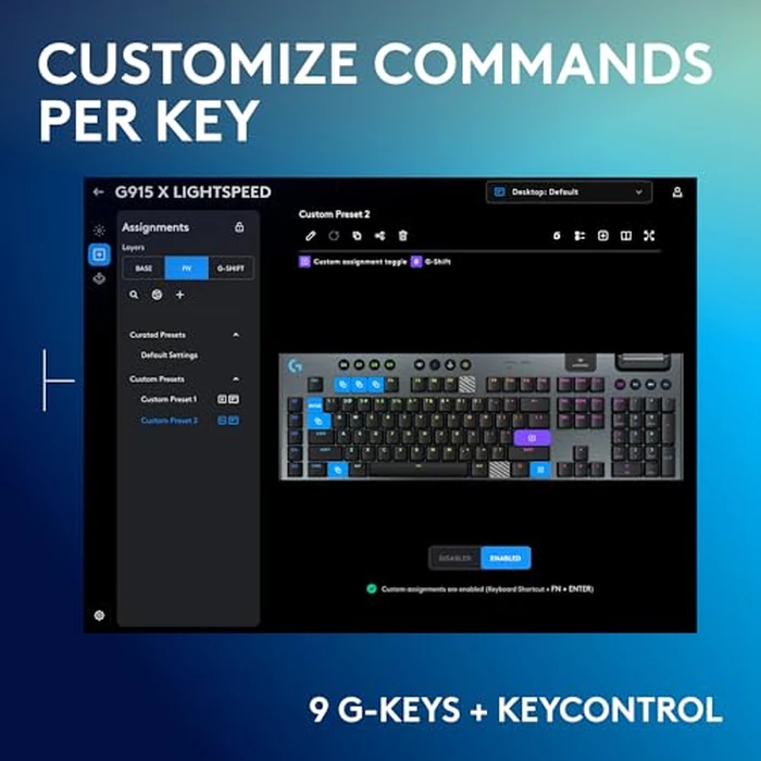 Logitech G915 X Lightspeed Low-Profile Wireless Gaming Keyboard, Double-Shot PBT Keycaps, Fully Programmable Keys, RGB Backlighting, Sleek Aluminum Finishing, GL Brown Tactile Switches-PC/Mac - Black by Logitech G - Image 4