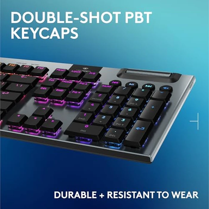 Logitech G915 X Lightspeed Low-Profile Wireless Gaming Keyboard, Double-Shot PBT Keycaps, Fully Programmable Keys, RGB Backlighting, Sleek Aluminum Finishing, GL Brown Tactile Switches-PC/Mac - Black by Logitech G - Image 7