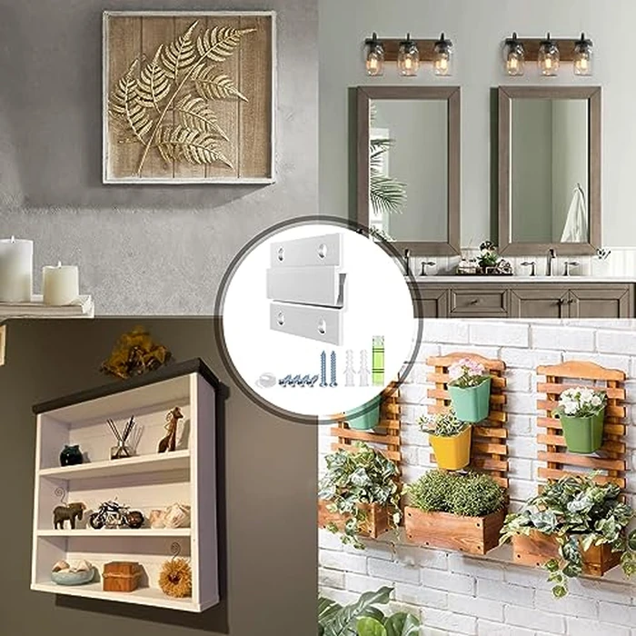 French Cleat Picture Hanger, Aluminum Z Hanger Interlocking Wall Mounting Bracket Hardware Kit Z Clips for Hanging Wall Painting, Mirrors, Panels, Artwork, Cabinet, Whiteboard (2inch-6Pairs) by CFOFT - Image 7