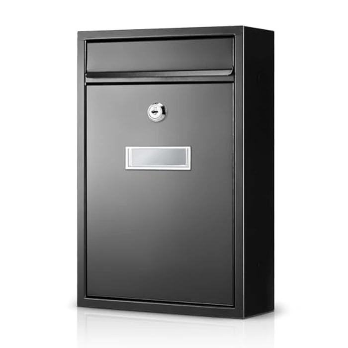 PERCEA Large Rust-Resistant Wall Mount Mailbox with Secure Lock & Keys, Ideal for Home & Office - Black (12.6H x 8.5L x 3.3W Inches) by PERCEA - Image 2