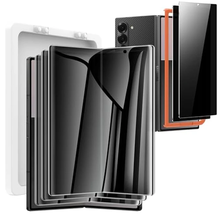 sorlnern for Samsung Galaxy Z Fold 7 Privacy Screen Protector, 3 Pack Inner TPU Anti-Spy Film + 2 Pack Front Privacy Glass Screen Protector, Anti-Scratch, No Bubbles by sorlnern - Used - Like New condition