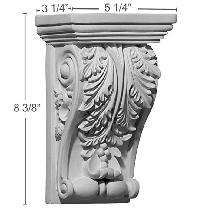 Ekena Millwork COR05X03X08ED 5 1/4" W X 3 1/4" D X 8 3/8" H Edinburgh Corbel by Ekena Millwork - Image 2